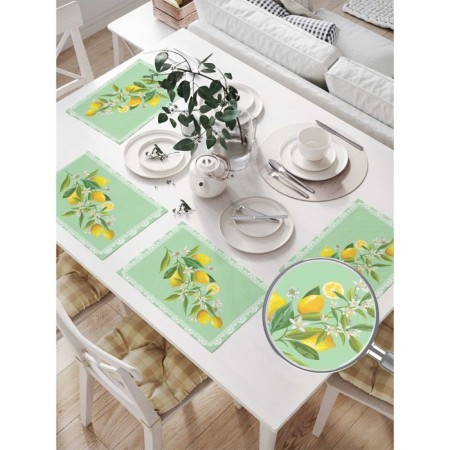 A set of napkins for setting the table "branch of lemons", rectangular, size 32x46 cm, 4 pcs-1