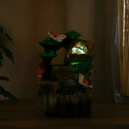Fountain "Birds on the fence" 15x17x19 cm (with backlight)-2