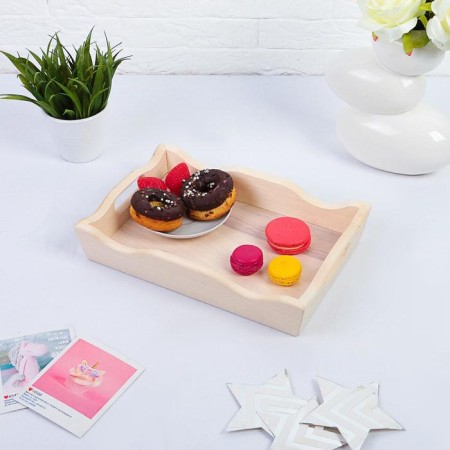 Wooden tray for breakfast wave No. 1, array, 30x20x5.5cm-3