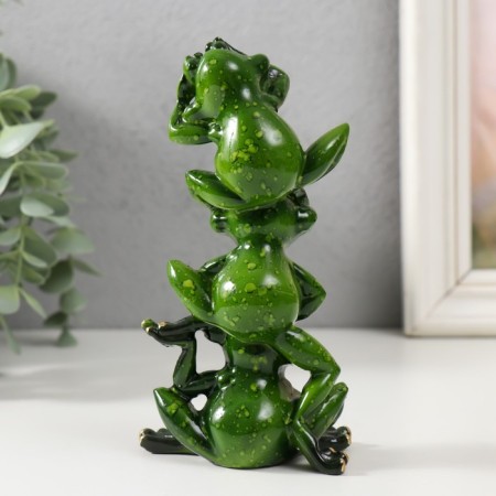 Souvenir Polystone Lak "Pyramid from Frogs" 14x7.5x5 cm-2