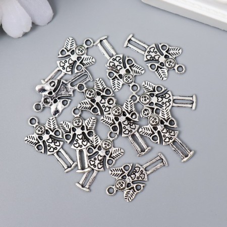 Decor for creativity Metal "Girl Feja" silver G107B749 2.5x1.4 cm-2