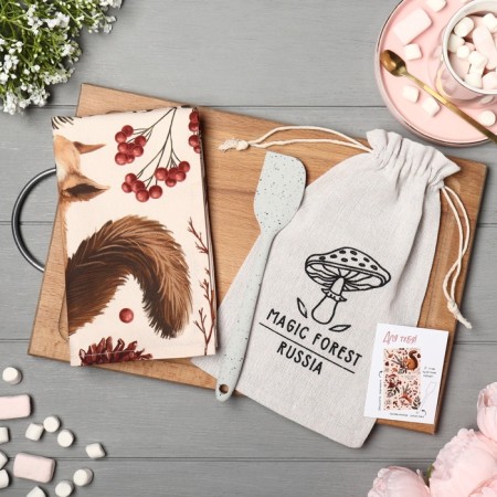 Gift set "Magic Forest" towel 40x73cm, spatula