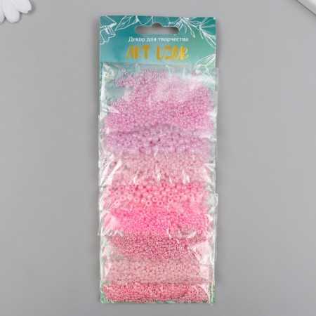 Round beads "from pink to purple" 8 colors x 10 grams-3