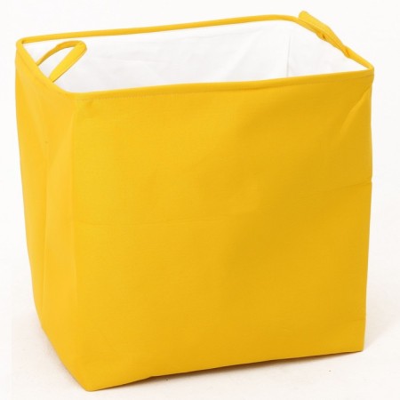 A basket for storing toe with a puff on a rope, 40 x 50 x 48 cm, yellow-5