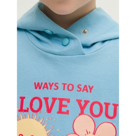 Sweatshirt for girls, height 98 cm, blue color-3