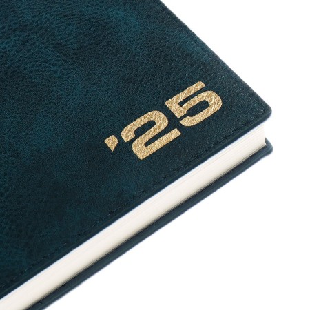 Dated 2025 diary, Escalada, A5+ 176 sheets, integral cover, artificial leather, foil embroidery, lies, block 80 g/m2, green block-4