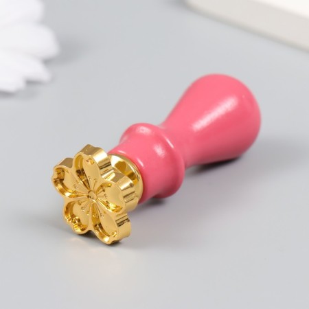 A set of seals for wax with a wooden handle "Flower" 12.8x8.6 cm-3