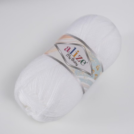 Yarn "My Baby" 100% acrylic 150m/50g (55 white)-1