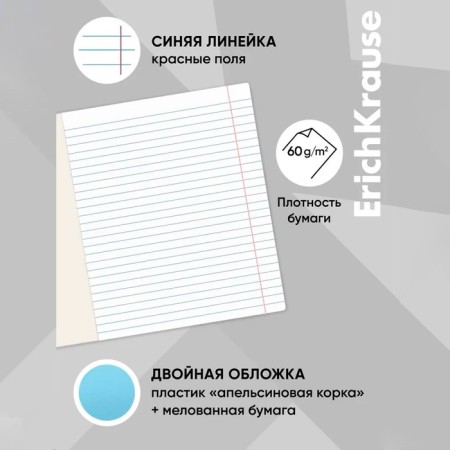 Notebook 12 sheets in the Erichkrause line "Coverpro classic", plastic cover, offset unit, mix in spike-11