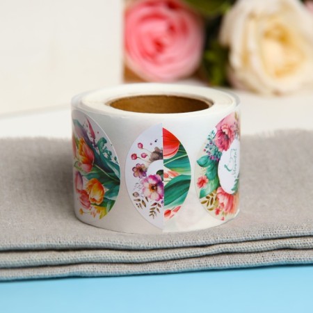Stickers for flowers and gifts "Watercolors", 4.4 x 4.4 cm, 252 pcs.-1