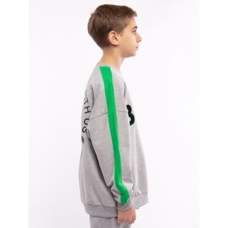 Sweatshirt for a boy, height 176 cm, color gray melange-1