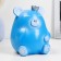 Piggy bank "Bear with the crown" Blue, 17cm
