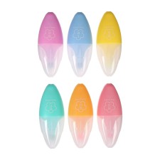 A set of markers of textbooks of 6 colors, in the plastic pencil case 