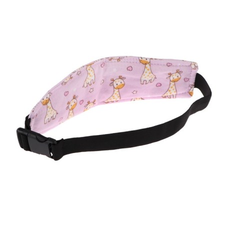 The bandage-fixer is a children's front, to support the head in the car seat, giraffes, pink-3