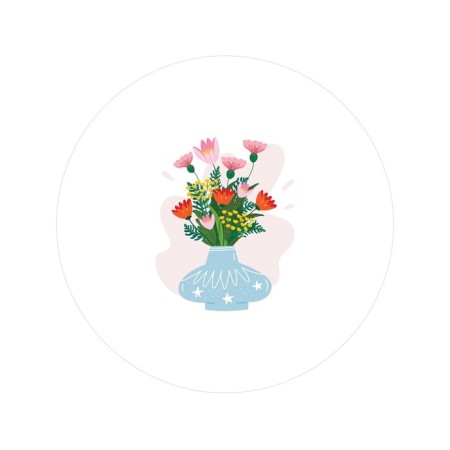 Pareo and beach rug "Flowers in a vase", d = 150 cm-1