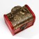 Casket wood chest with a “forget -me -not handle” 7.3x9.5x7.5 cm