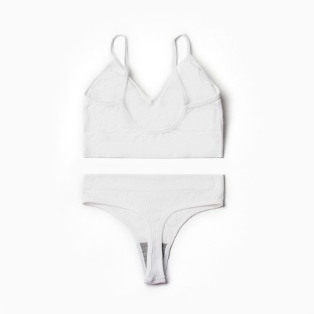 Female set (top, thongs), white color, size 42-46-7