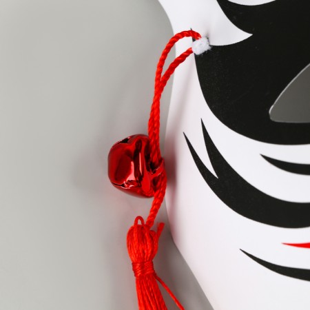 Kitsune carnival mask, black and red color-6