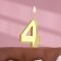 Candle in the cake on the skewer "Fine", the number "4", gold, 5 cm