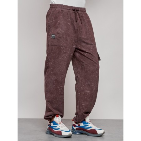 Sports male trousers, size 48, brown color-8