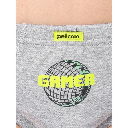 Panties for boys, height 104 cm, color gray, black, 3 pcs-1