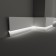 Plastic white plinth under LED tape 100x16x2000mm
