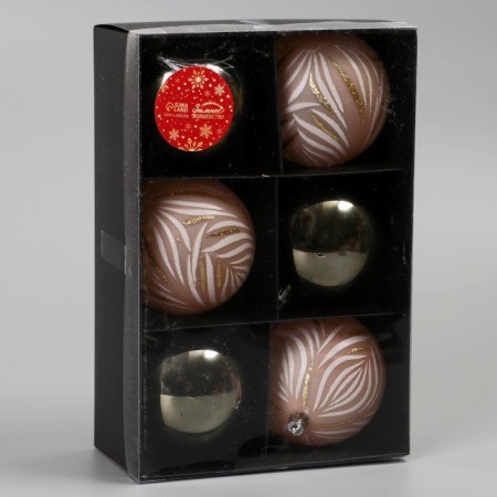 Set of balls plastic D-7.5 cm, 6 pcs "Frosty mild" Strohahs, mix-2