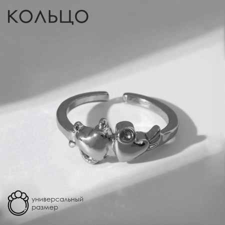 Ring "mood" a couple of hearts, the color is silver, dimensionless
