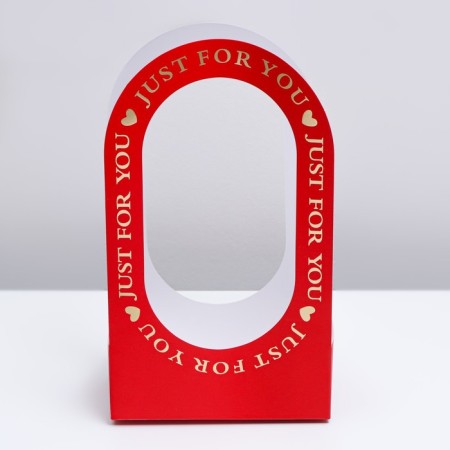Box-Obel for flowers "for you" 22 × 12 × 38 cm, red-2