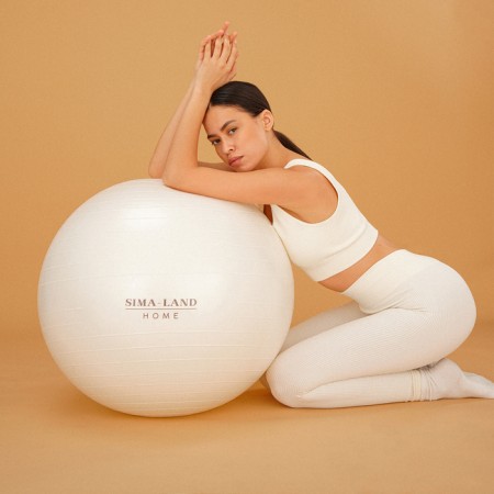 Fitball Sima-Land Home 75 cm, 1000 gr, anti-wings, white color-5