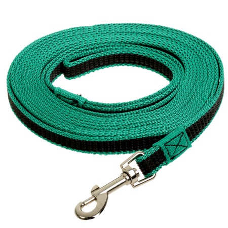 Kaponnoye zonik leash with double latex thread, 5 m x 1.5 cm, green