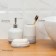 A set of accessories for the bathroom "Jacqueline", 3 items (soap dish, soap dispenser, glass), white color