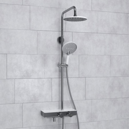 Shower system Wasserkraft A113.067.059.ch Thermo, Tropical Shower, thermostat, Chrome-1