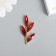 Decor for creativity Metal "Victor with leaves" red 3.6x1.5 cm