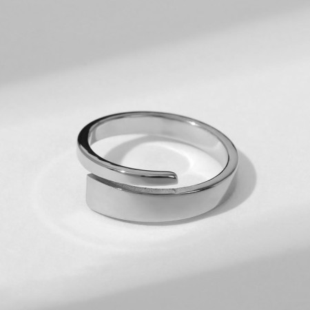 Ring "smooth lines", the color of silver, dimensionless-1