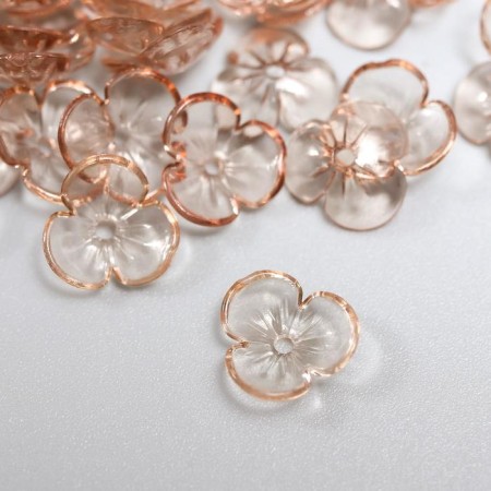 Beads for creativity Plastic "Busin hat" set 50 pcs Transparent caramel 0.4x1x1 cm