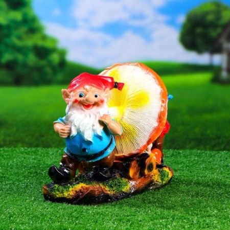 Garden figure "Two dwarves with fly agaric" 35x20x24cm-1