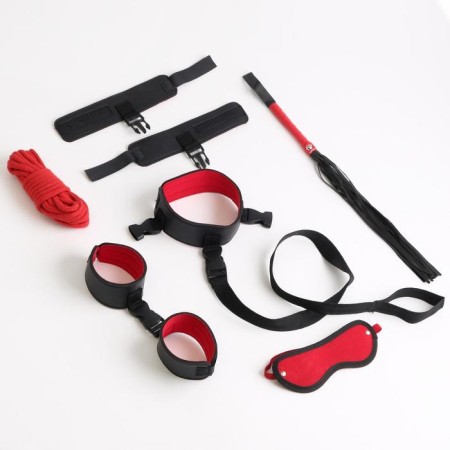 Erotic bdsm set of oka-hpki, red, 7 items