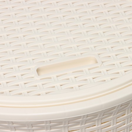 Corner underwear basket with a rattan lid, 60 l, 40 × 40 × 58 cm, ivory color-3