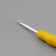 Knitting hook, with silicone handle, d = 3.5 mm, 14 cm, yellow color