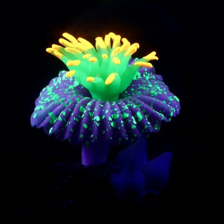 Decor for the aquarium "Coral on the platform" Silicone, 7 x 7 x 8.5 cm, purple-1