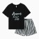 Female home set (T-shirt, shorts), Black-Time Street color, river 50