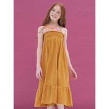 Dress for girls, height 128 cm, amber color