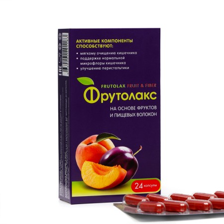 Frutolax based on fruits and dietary fibers, 24 capsules of 35 g