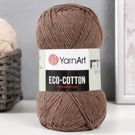 Eco-Cotton yarn 80% cotton 20% polyester 220m/100g (777 brown)