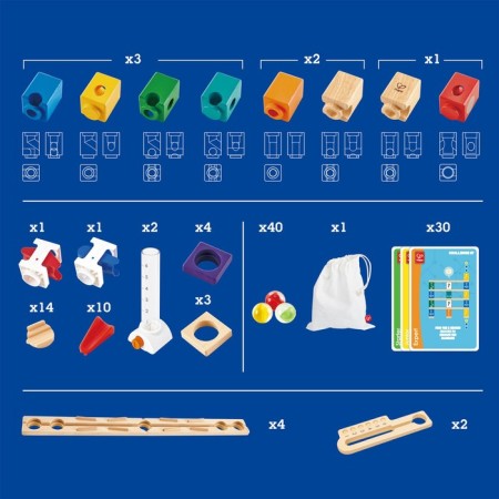 Hape wooden designer, quadrilla labyrinth, basic set of "Racing"-3