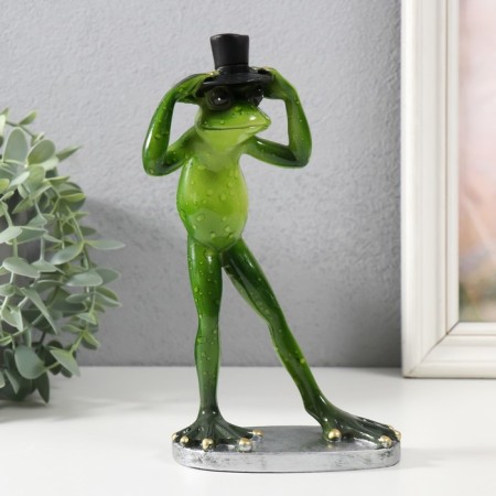 Souvenir Polystone Lak "Frog in the cylinder" 12.3x6.5x20.3 cm-1