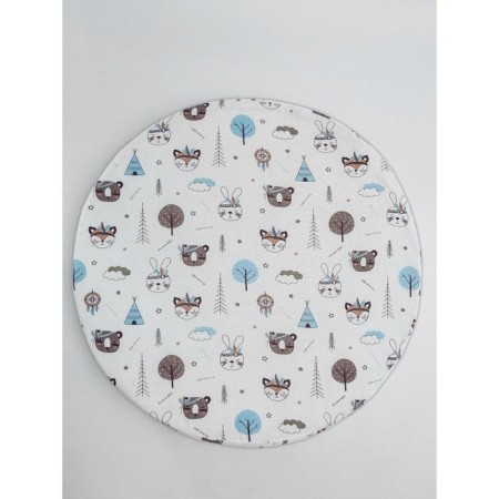 Glass sheet round, size 75x75x12 cm, Indians print