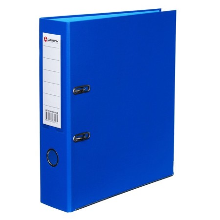 A4, 75 mm, Lamark, PVC, bilateral coverage, metal edging, pocket for a spine, collected, blue/blue-1