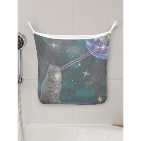 Organizer in a bath on suction cups “Cat Assetable”, for storing toys and little things, size 33x39 cm